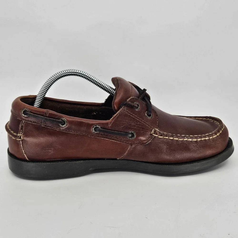 Dockers Men's Brown Leather Classic Boat Shoes Size 9M Preppy Nautical Americana